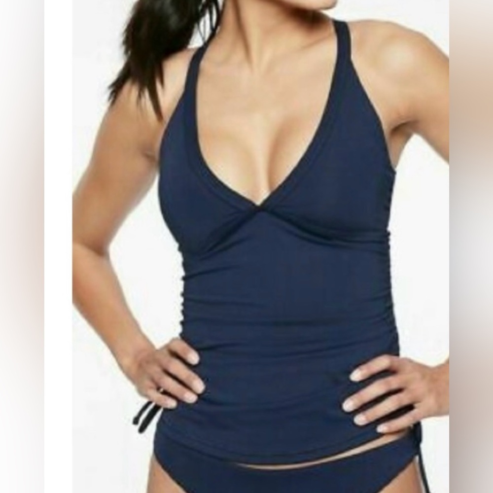 NWT $64 ATHLETA Quick Dry Side Scrunch  Swim Tank Top. XXS
